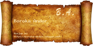 Boroka Andor névjegykártya